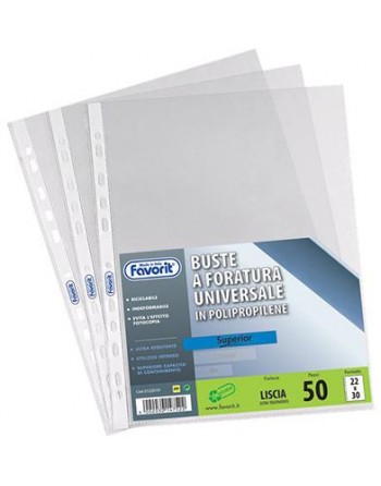 Buste in Plastica Universali FAVORIT - SUPERIOR Liscia 50pz