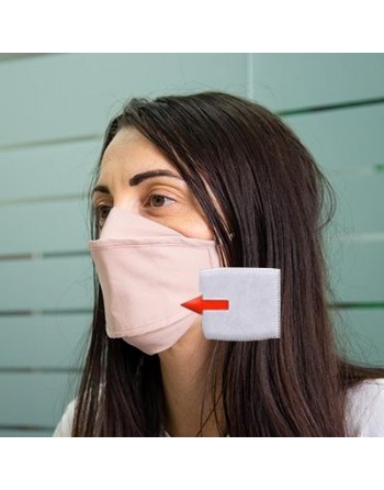Mascherina in cotone lavabile Porta-Filtro Rosa TG:XS
