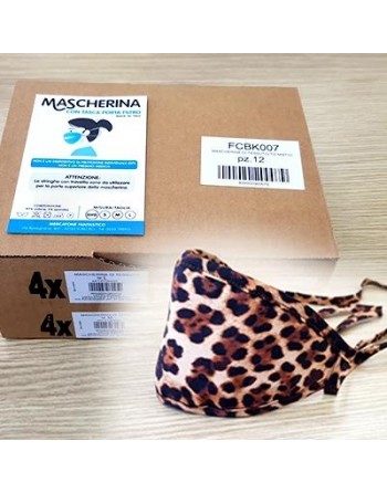 Mascherina Kit 12 pezzi Ghepard cotone lavabile Porta-Filtro