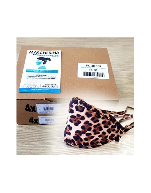 Mascherina Kit 12 pezzi Ghepard cotone lavabile Porta-Filtro