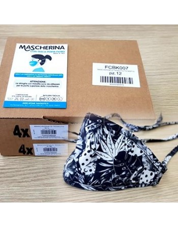 Mascherina Kit 12 pezzi Jungle cotone lavabile Porta-Filtro