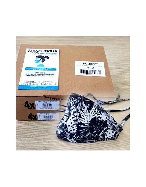 Mascherina Kit 12 pezzi Jungle cotone lavabile Porta-Filtro