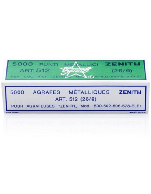 Punti metallici ZENITH 512/E mis. 26/8 - 1 scatola da 5000pz