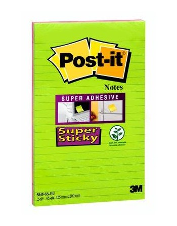 Post-it® Super Sticky Notes ULTRA 2 blocchetti 125 x 200 mm