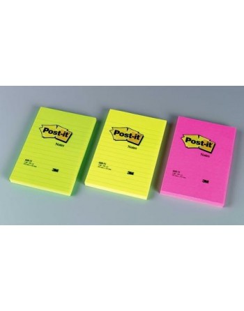 Post-it® Notes Large colori Neon a righe 152X102mm - 6 pz.