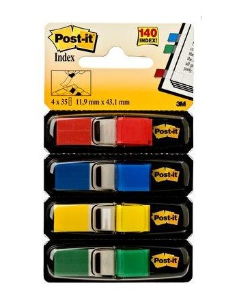 Post-it® Index Mini - Dispenser 4 colori classici assorti