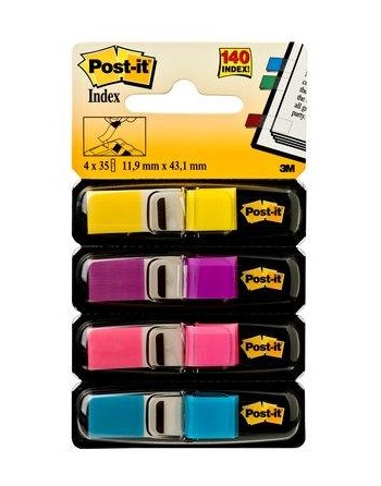 Post-it® Index Mini - Dispenser 4 colori vivaci assorti