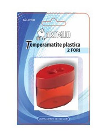 Temperamatite ARTIGLIO 2 fori in plastica con serbatoio
