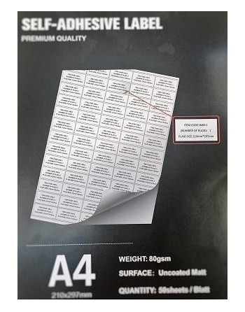 40x20cm 50Sheet Matt-Self adhesive A4/80g (65 labels/Sheet)