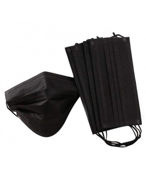 Mascherina chirurgica monouso - nera - confezione da 50PZ