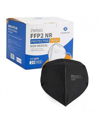 Mascherina protettiva monouso FFP2 nera - confezione da 20PZ
