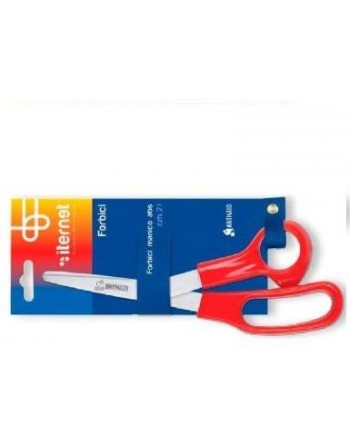 Forbice in acciaio 21 cm con manico in ABS rosso 