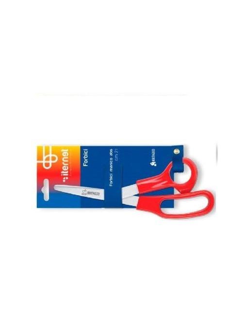 Forbice in acciaio 21 cm con manico in ABS rosso 