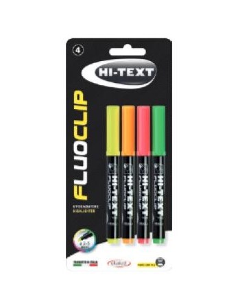 Fluoclip Evidenziatore blister 4 pezzi