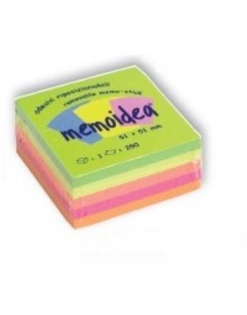 MEMOIDEA 51x51 mm colori neon assortiti - 250 fogli 