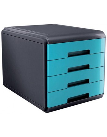 CASSETTIERA Mydesk 4 cassetti - Infrangibile - ColorTURCHESE